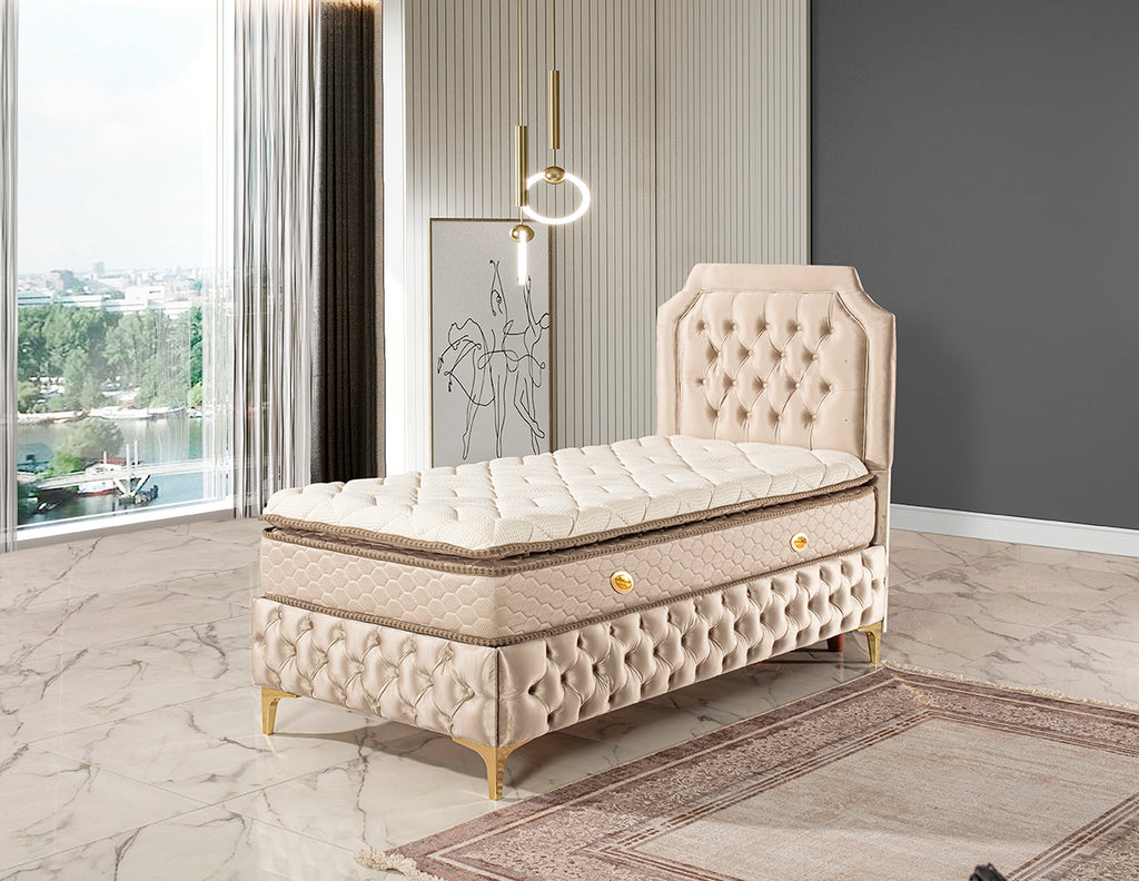 Luxus Einzel-Boxspringbett „Chesterfield Elegance