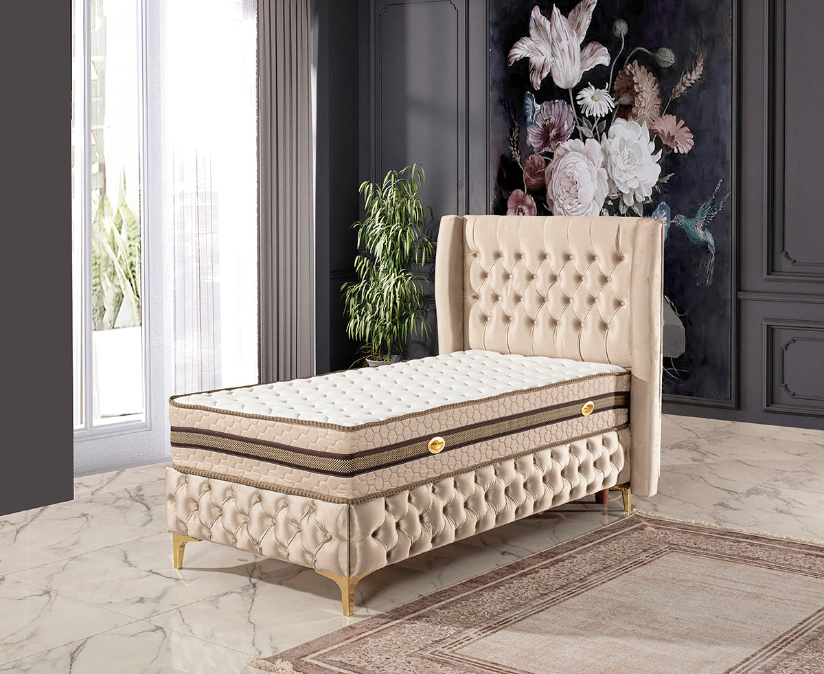 Luxus Einzel-Boxspringbett „Chesterfield Elegance